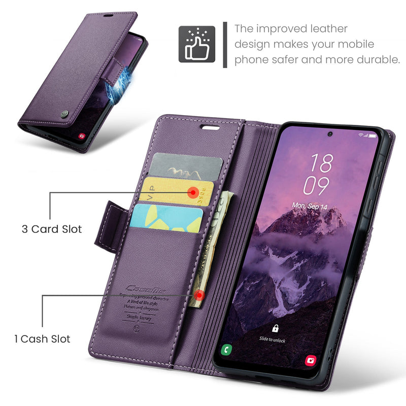Samsung Galaxy A56 5G CaseMe Retro Wallet Case [Purple]
