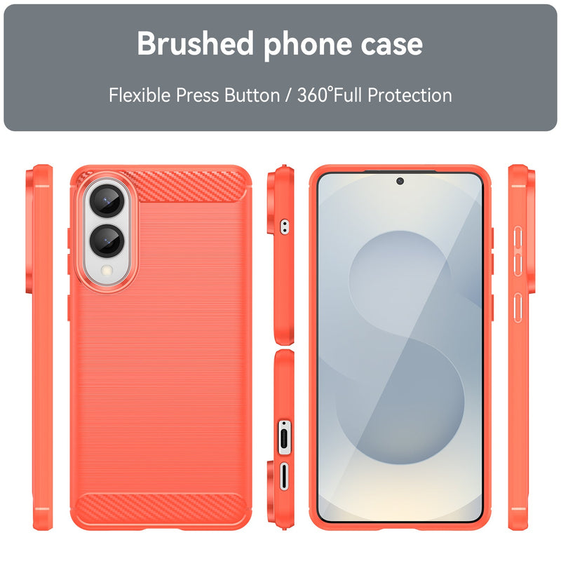Samsung Galaxy S25 Edge Carbon Fibre Brushed Case [Red]