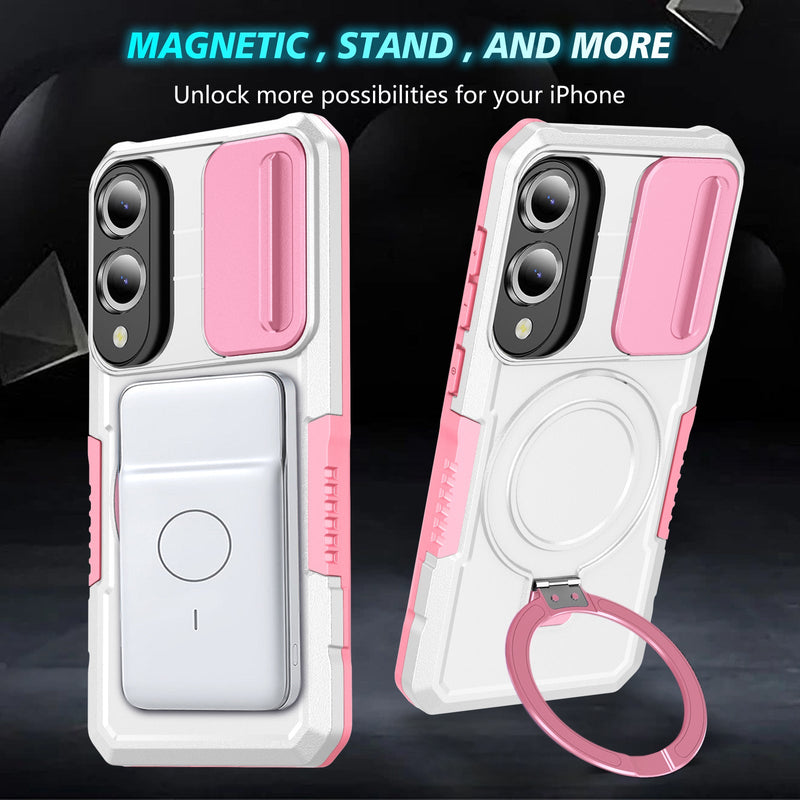 Samsung Galaxy S25 Edge Magsafe Sliding Cover Case [PinkWhite]