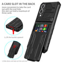 Samsung S25Edge Heavy Duty Kickstand Card Holder Case Shockproof Black