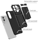 Samsung S25Edge Heavy Duty Kickstand Card Holder Case Shockproof Black