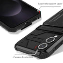 Samsung S25Edge Heavy Duty Kickstand Card Holder Case Shockproof Black