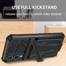 Samsung S25Edge Heavy Duty Kickstand Card Holder Case Shockproof Black