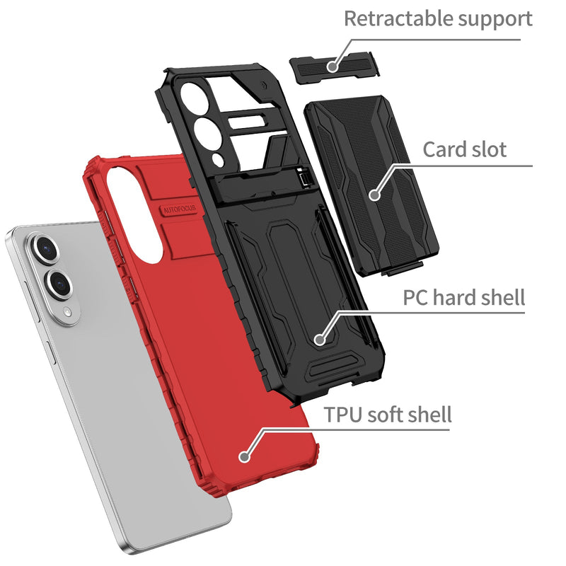 Samsung Galaxy S25 Edge Kickstand Card Case [Red]