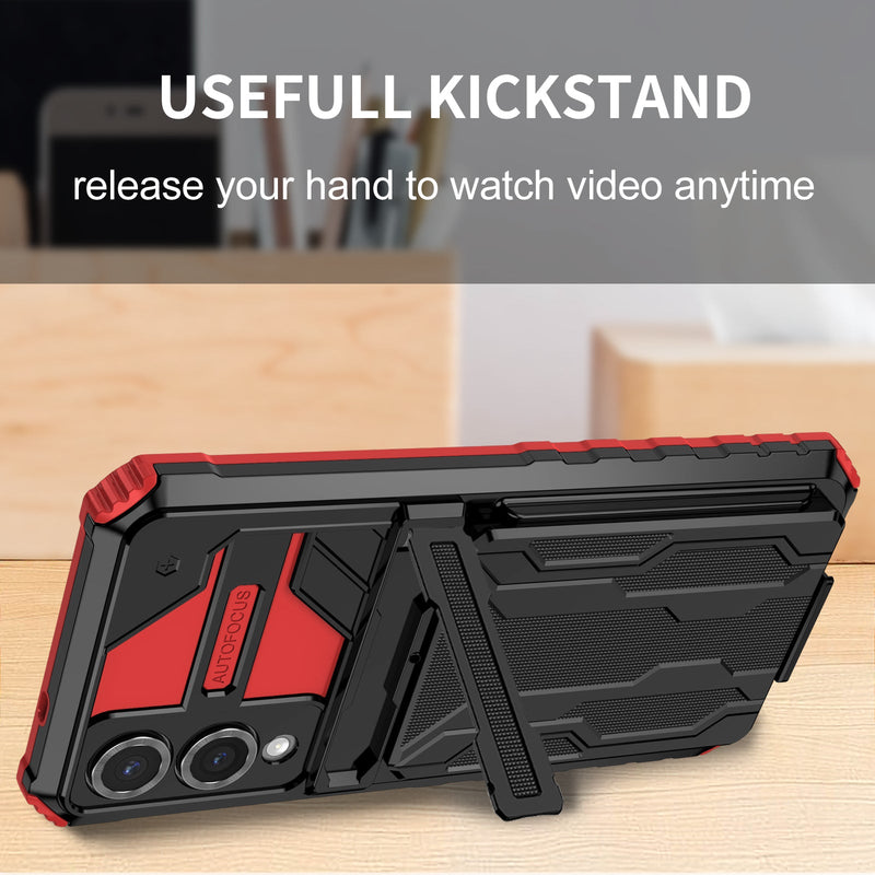 Samsung Galaxy S25 Edge Kickstand Card Case [Red]