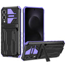 Samsung S25Edge Heavy Duty Kickstand Card Holder Case Shockproof Purple
