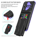 Samsung S25Edge Heavy Duty Kickstand Card Holder Case Shockproof Purple