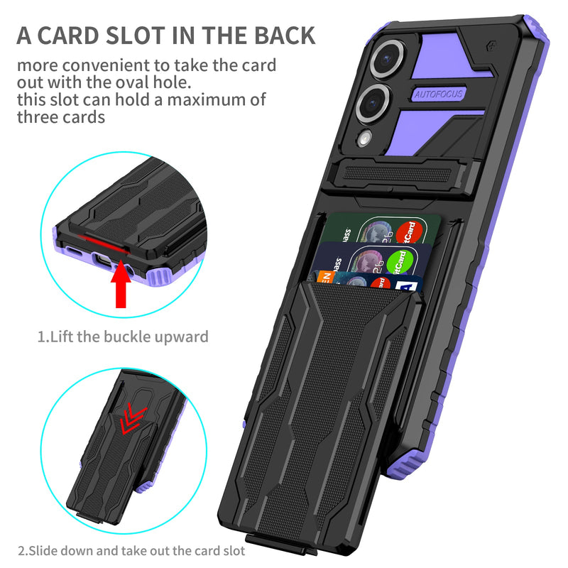 Samsung Galaxy S25 Edge Kickstand Card Case [Purple]