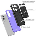 Samsung S25Edge Heavy Duty Kickstand Card Holder Case Shockproof Purple