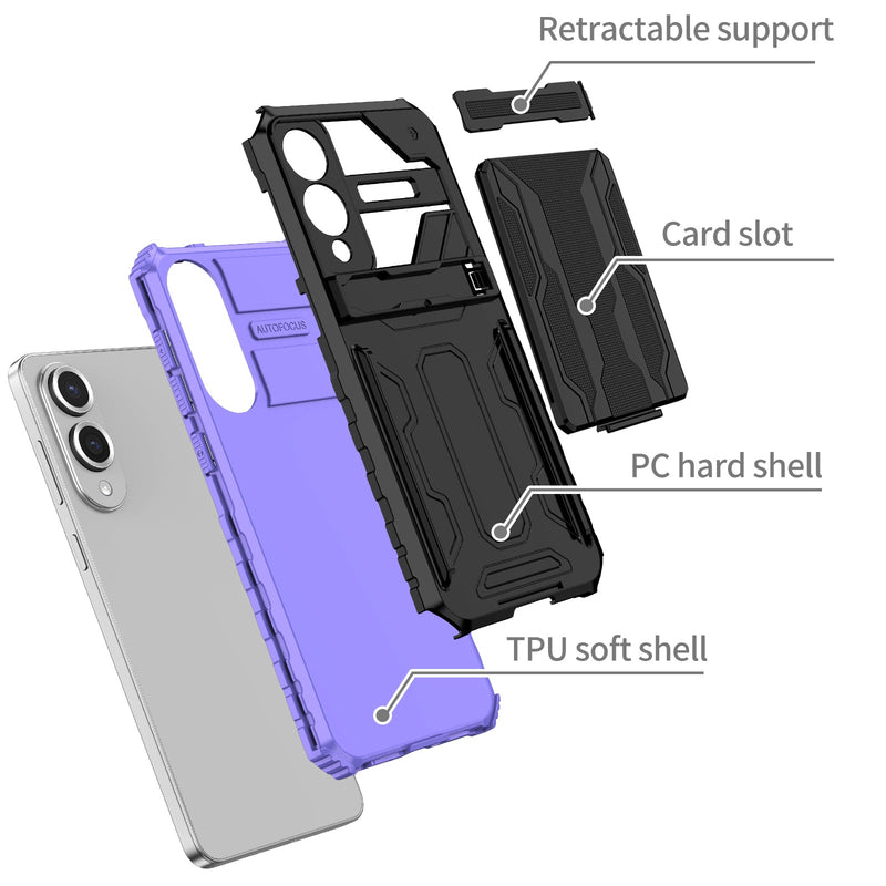 Samsung Galaxy S25 Edge Kickstand Card Case [Purple]