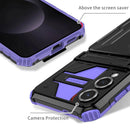 Samsung S25Edge Heavy Duty Kickstand Card Holder Case Shockproof Purple