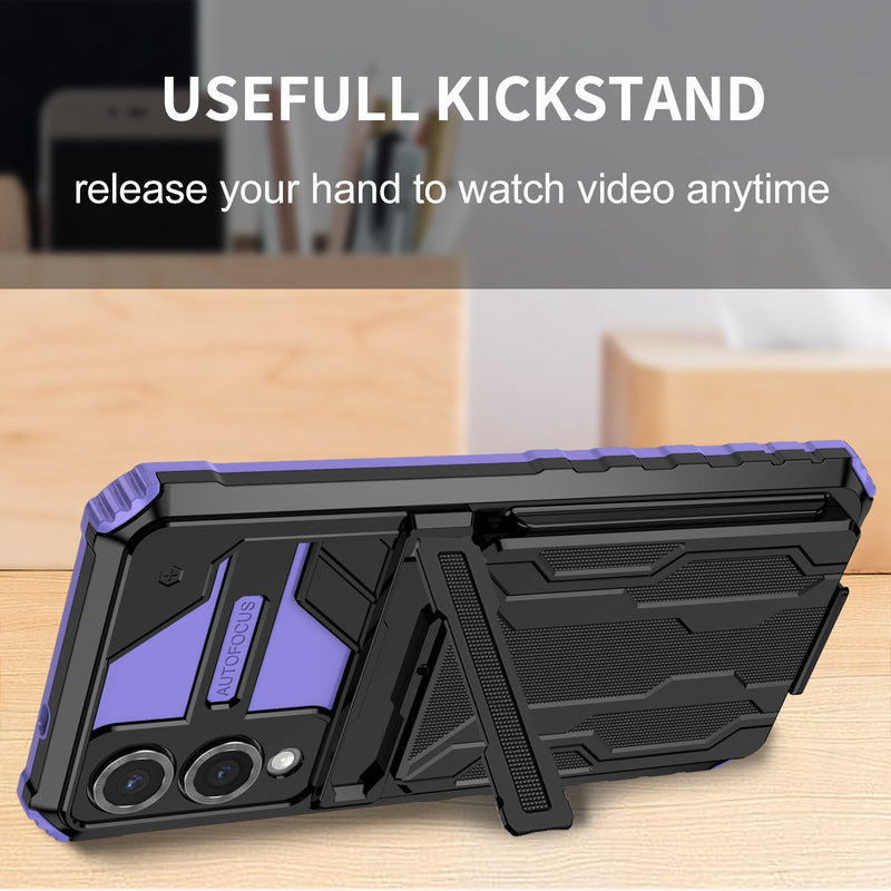 Samsung Galaxy S25 Edge Kickstand Card Case [Purple]