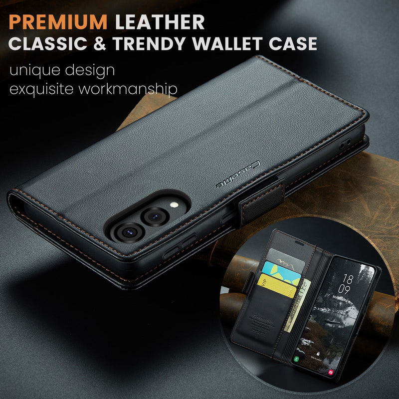 Samsung Galaxy S25 Edge CaseMe Retro Wallet Case [Black]