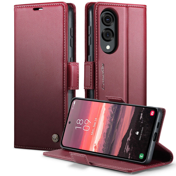 Samsung Galaxy S25 Edge CaseMe Retro Wallet Case [Maroon]