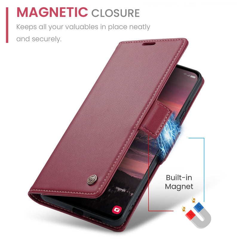 Samsung Galaxy S25 Edge CaseMe Retro Wallet Case [Maroon]