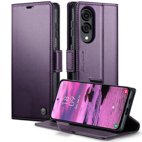 Samsung Galaxy S25 Edge CaseMe Retro Wallet Case [Purple]