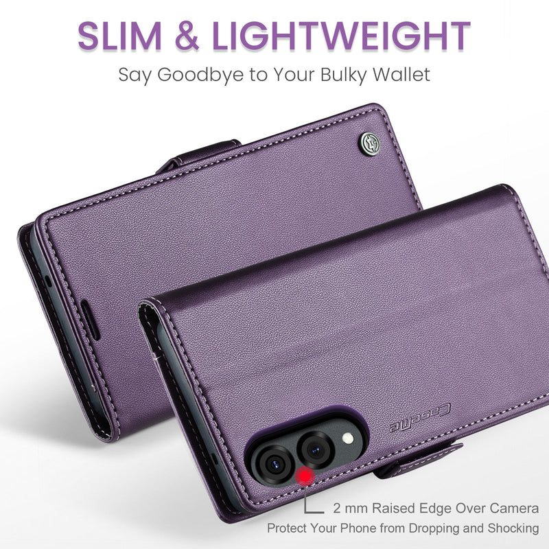 Samsung Galaxy S25 Edge CaseMe Retro Wallet Case [Purple]