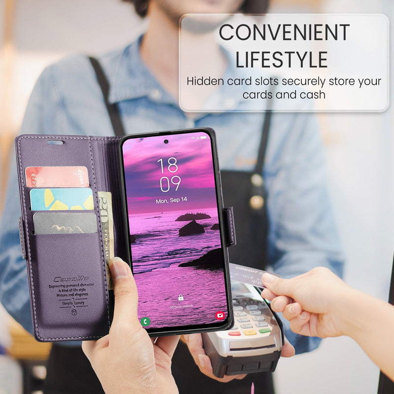 Samsung Galaxy S25 Edge CaseMe Retro Wallet Case [Purple]