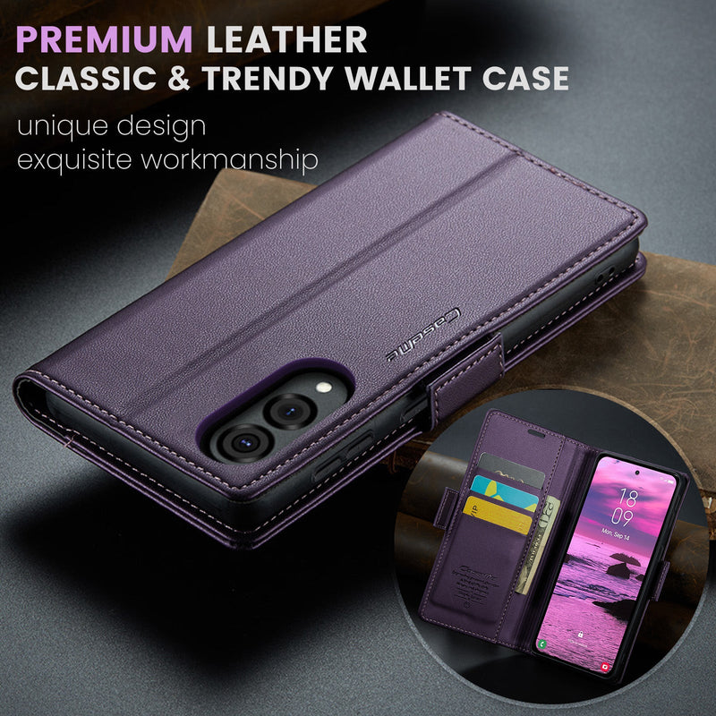 Samsung Galaxy S25 Edge CaseMe Retro Wallet Case [Purple]