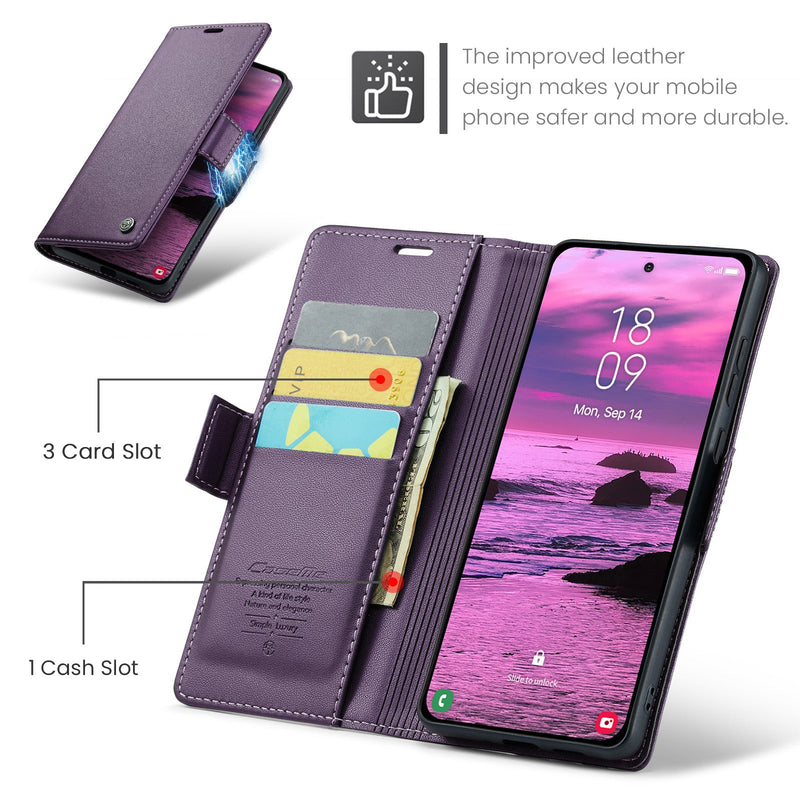 Samsung Galaxy S25 Edge CaseMe Retro Wallet Case [Purple]