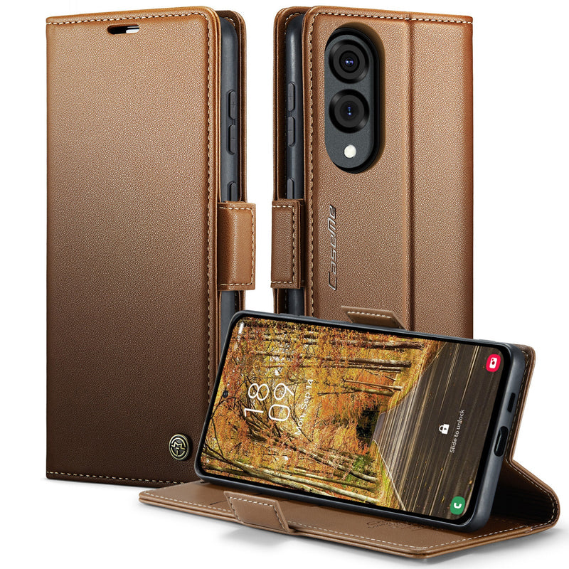 Samsung Galaxy S25 Edge CaseMe Retro Wallet Case [Brown]