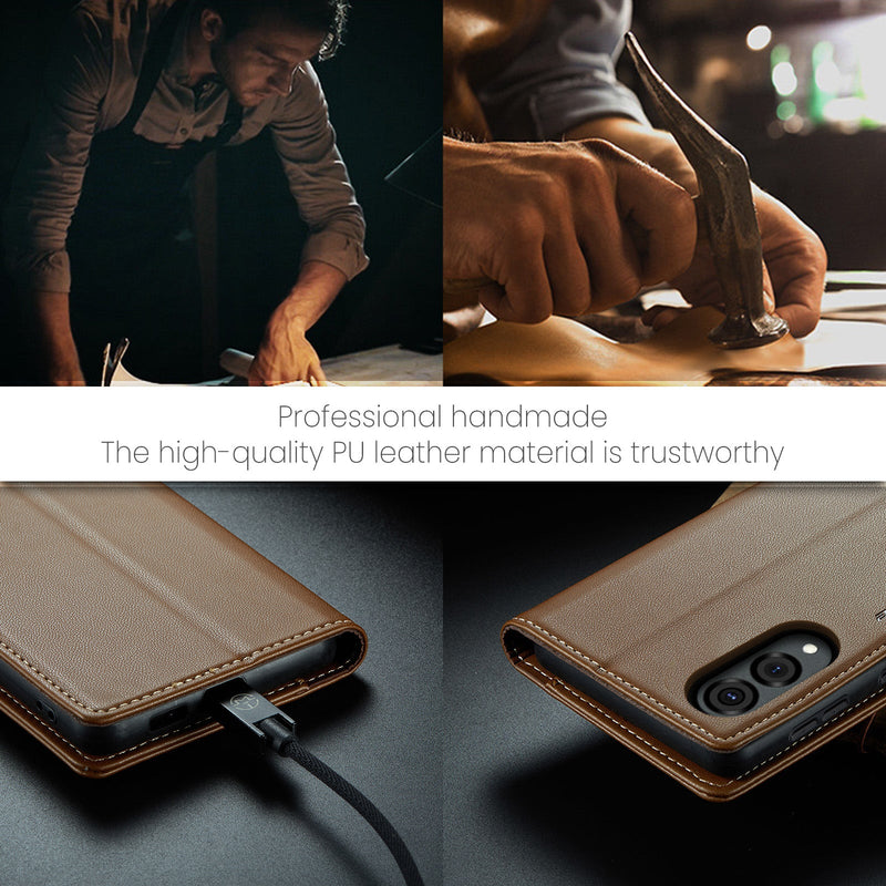 Samsung Galaxy S25 Edge CaseMe Retro Wallet Case [Brown]