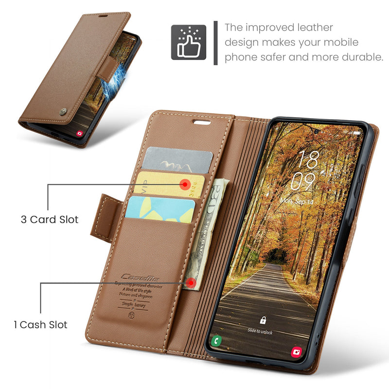 Samsung Galaxy S25 Edge CaseMe Retro Wallet Case [Brown]