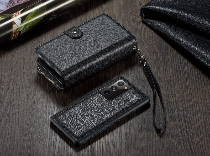 Samsung Note 20 Case Zipper Wallet (Black)