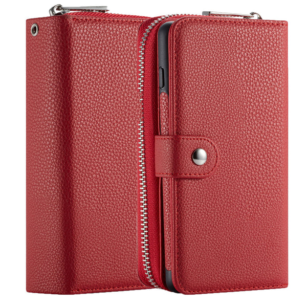 Samsung Note 20 Case Zipper Wallet (Red)