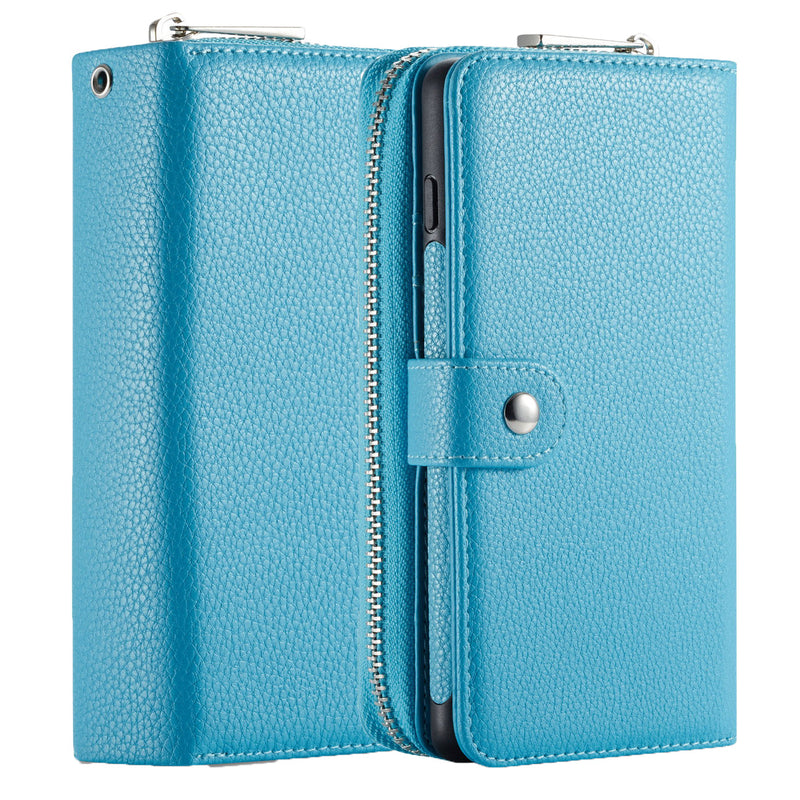 Samsung Note 20 Case Zipper Wallet (LightBlue)