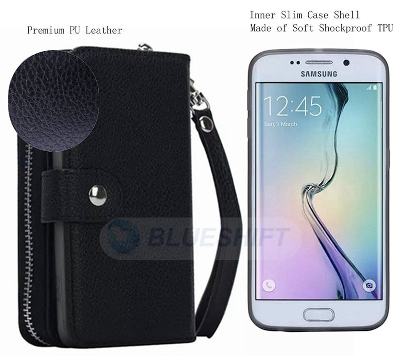 Samsung Note 5 Case Zipper Wallet (Black)