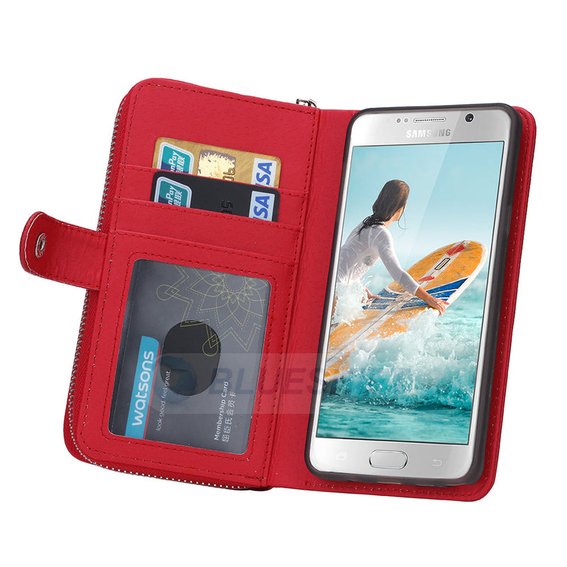 Samsung Note 5 Case Zipper Wallet (Red)