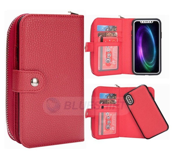 Samsung Note 8 Case Zipper Wallet (Red)