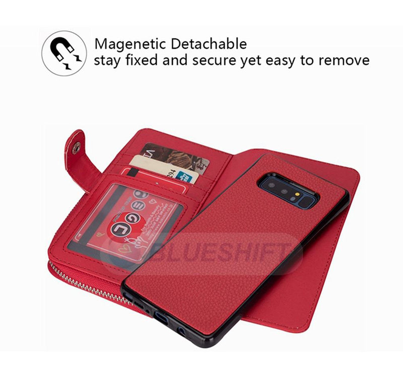 Samsung Note 8 Case Zipper Wallet (Red)