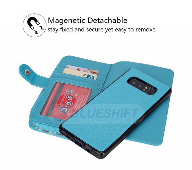 Samsung Note 8 Case Zipper Wallet (LightBlue)