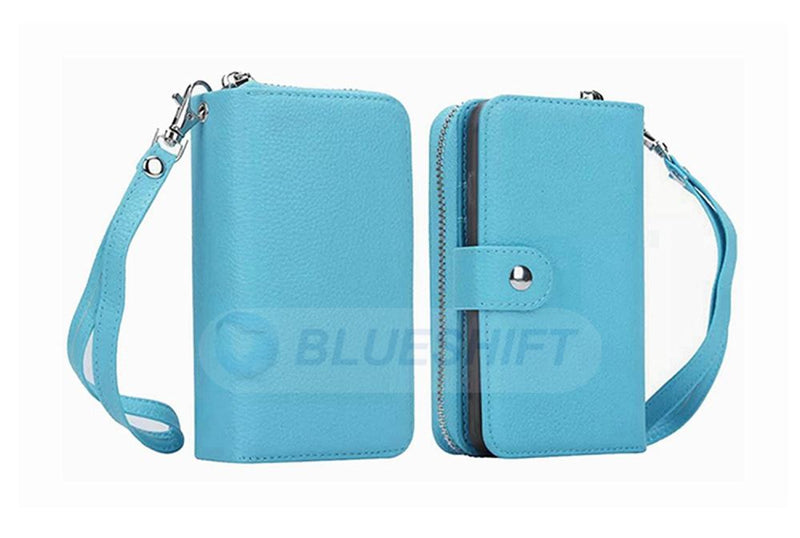 Samsung Note 8 Case Zipper Wallet (LightBlue)