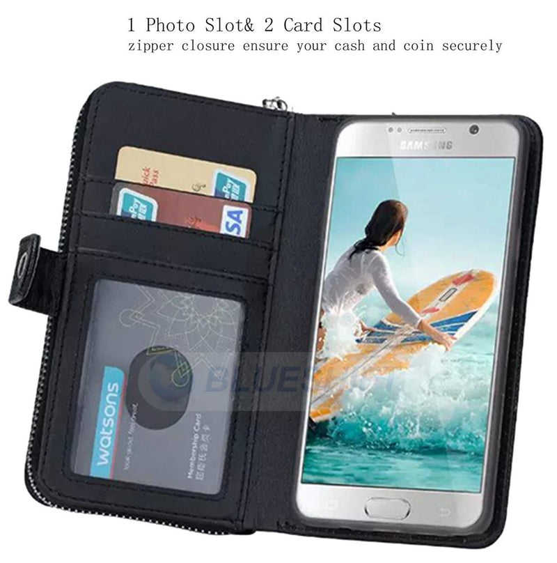 Samsung S6 Case Zipper Wallet (Black)