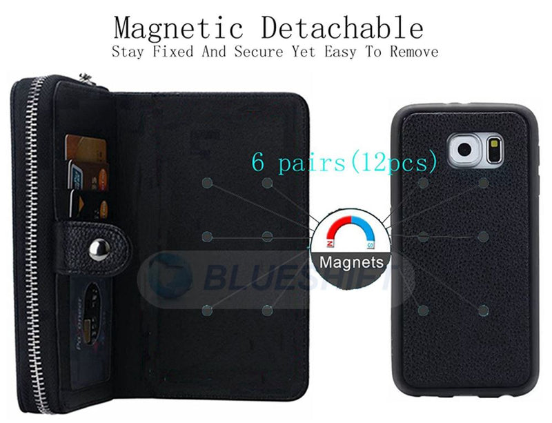 Samsung S6 Case Zipper Wallet (Black)