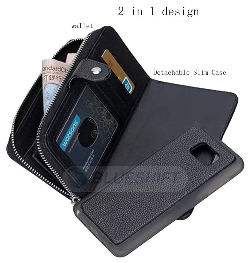 Samsung S6 Case Zipper Wallet (Black)