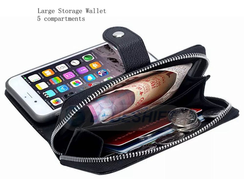 Samsung S6 Case Zipper Wallet (Black)