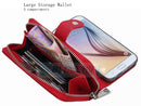 Samsung S6 Case Zipper Wallet (Red)