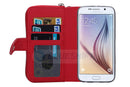 Samsung S6 Case Zipper Wallet (Red)
