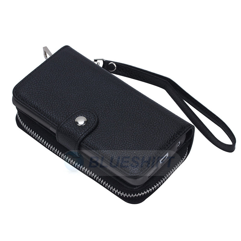 Samsung S6 Edge Case Zipper Wallet (Black)