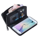 Samsung S6 Edge Plus Case Zipper Wallet (Black)