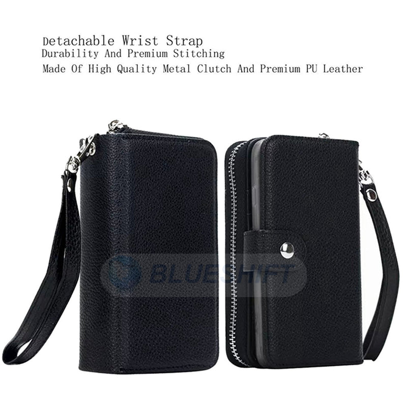 Samsung S6 Edge Case Zipper Wallet (Black)