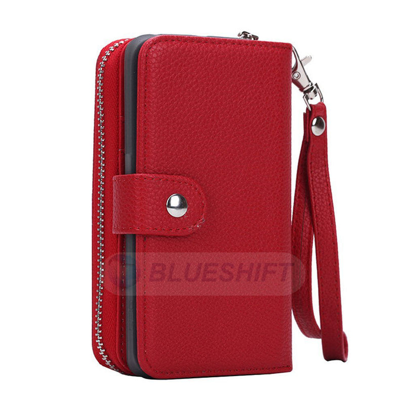 Samsung S7 Edge Case Zipper Wallet (Red)