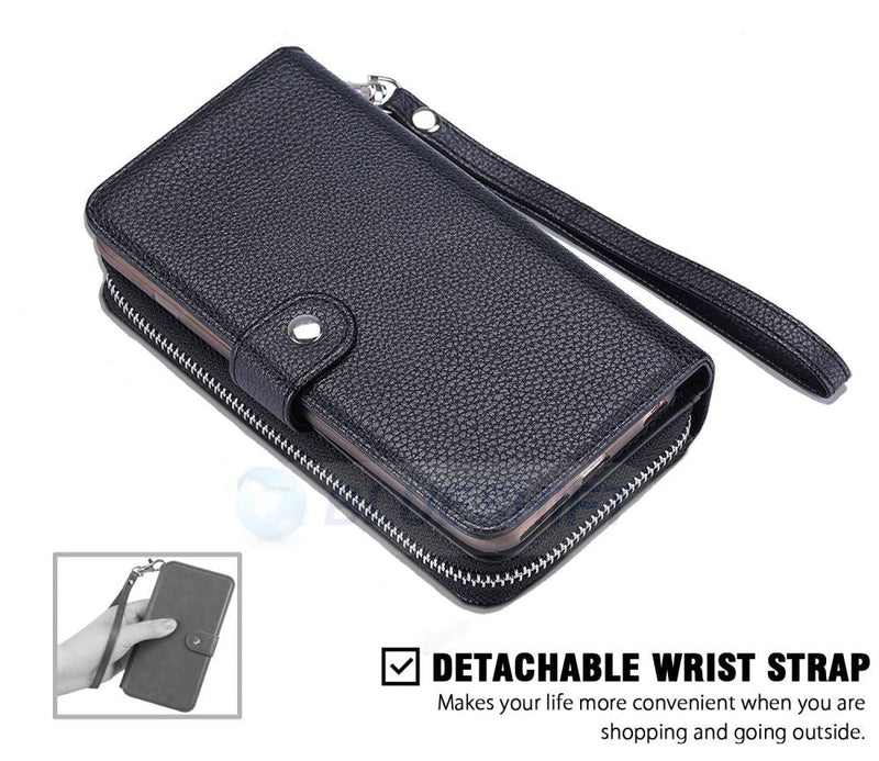 Samsung S8 Plus Case Zipper Wallet (Black)