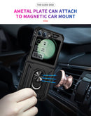 Samsung Galaxy Z Flip 7 FE Military Armour Kickstand Case [Black]