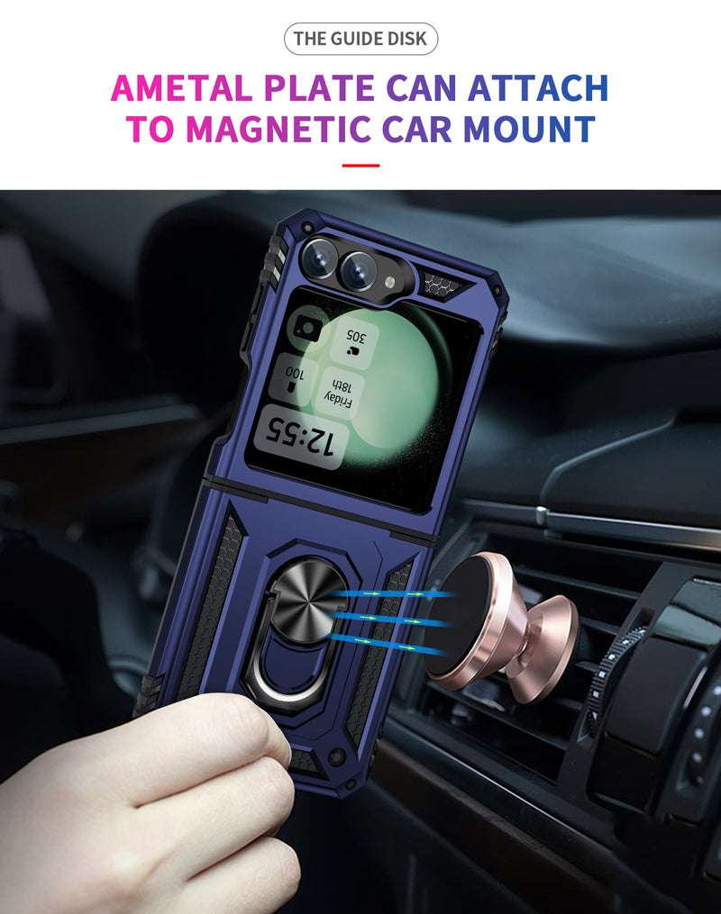 Samsung Galaxy Z Flip 7 FE Military Armour Kickstand Case [Navy]