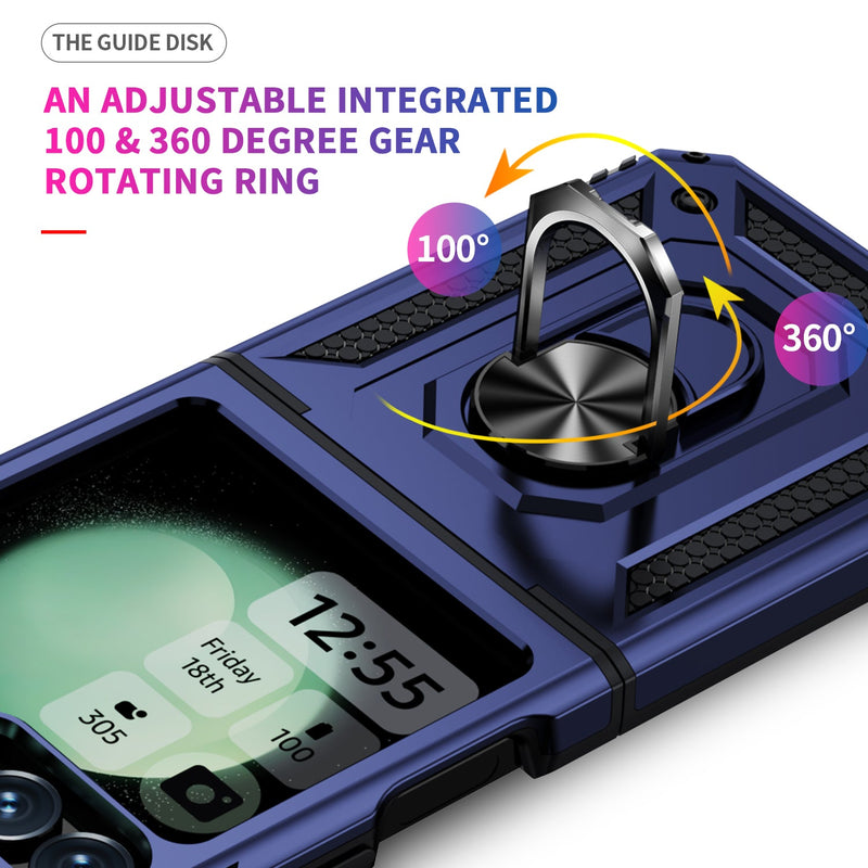 Samsung Galaxy Z Flip 7 FE Military Armour Kickstand Case [Navy]